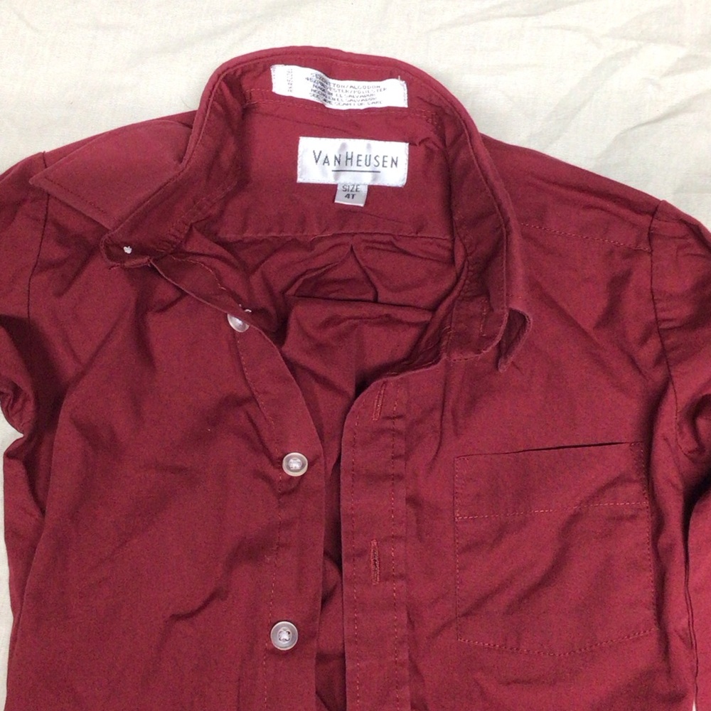 Van Heusen Kids Burgundy Button Down Shirt